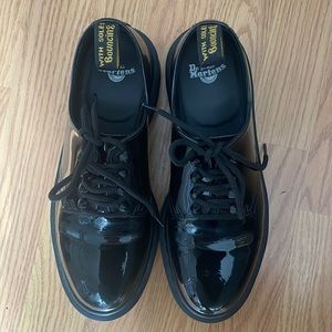 Dr. Martens Shiny Black Lace-Up Loafers